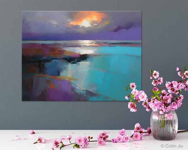 Original Landscape Abstract Painting, Landscape Canvas Paintings for Dining Room, Extra Large Modern Wall Art, Acrylic Painting on Canvas-artworkcanvas