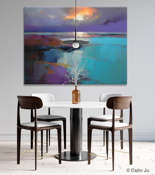 Original Landscape Abstract Painting, Landscape Canvas Paintings for Dining Room, Extra Large Modern Wall Art, Acrylic Painting on Canvas-artworkcanvas