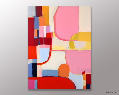 Original Canvas Artwork, Contemporary Acrylic Painting on Canvas, Large Painting for Dining Room, Simple Abstract Art, Wall Art Paintings-artworkcanvas