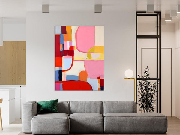 Original Canvas Artwork, Contemporary Acrylic Painting on Canvas, Large Painting for Dining Room, Simple Abstract Art, Wall Art Paintings-artworkcanvas