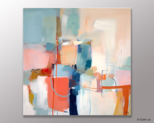 Canvas Paintings, Large Abstract Art for Bedroom, Simple Modern Acrylic Artwork, Modern Original Abstract Wall Art, Contemporary Canvas Art-artworkcanvas