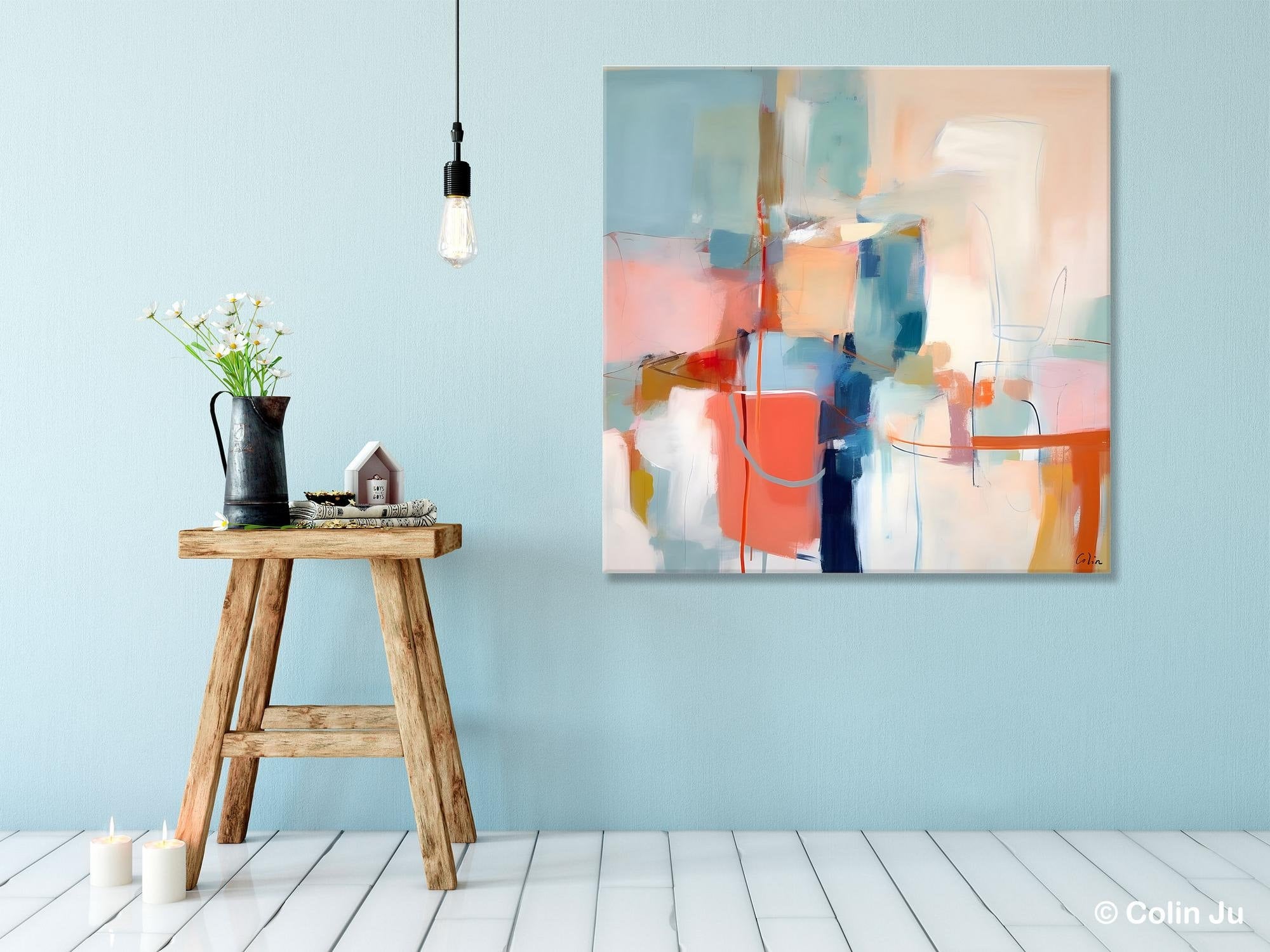 Canvas Paintings, Large Abstract Art for Bedroom, Simple Modern Acrylic Artwork, Modern Original Abstract Wall Art, Contemporary Canvas Art-artworkcanvas