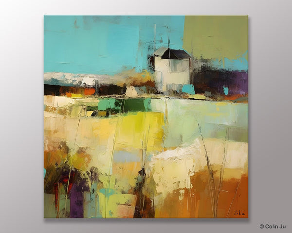 Landscape Canvas Paintings, Landscape Acrylic Art, Original Abstract Art, Hand Painted Canvas Art, Large Landscape Paintings for Living Room-artworkcanvas