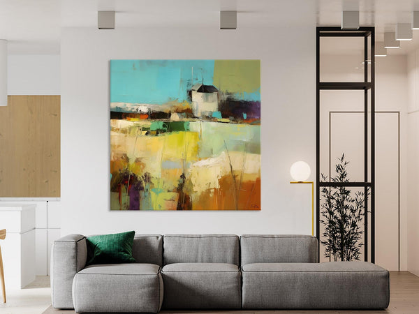 Landscape Canvas Paintings, Landscape Acrylic Art, Original Abstract Art, Hand Painted Canvas Art, Large Landscape Paintings for Living Room-artworkcanvas