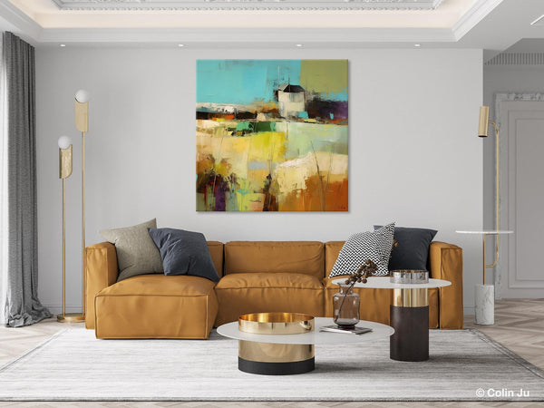 Landscape Canvas Paintings, Landscape Acrylic Art, Original Abstract Art, Hand Painted Canvas Art, Large Landscape Paintings for Living Room-artworkcanvas