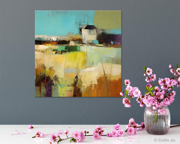 Landscape Canvas Paintings, Landscape Acrylic Art, Original Abstract Art, Hand Painted Canvas Art, Large Landscape Paintings for Living Room-artworkcanvas