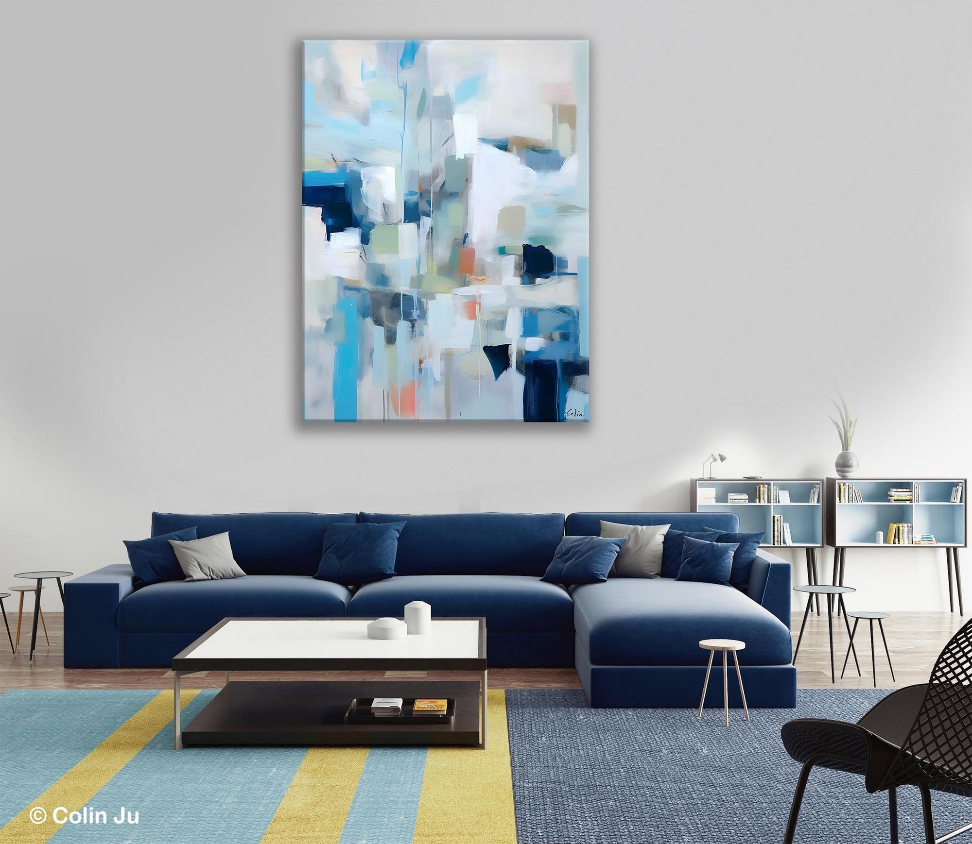 Large Modern Canvas Wall Paintings, Original Abstract Art, Hand Painted Acrylic Painting on Canvas, Large Wall Art Painting for Dining Room-artworkcanvas