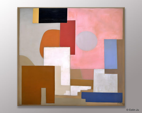 Extra Large Canvas Paintings for Living Room, Original Modern Abstract Artwork, Geometric Modern Canvas Art, Abstract Wall Art for Sale-artworkcanvas