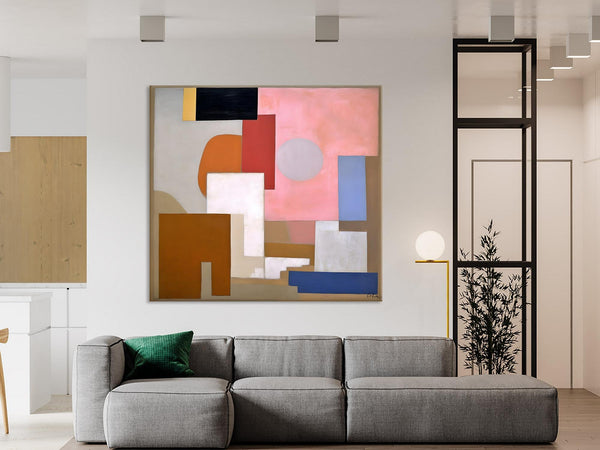 Extra Large Canvas Paintings for Living Room, Original Modern Abstract Artwork, Geometric Modern Canvas Art, Abstract Wall Art for Sale-artworkcanvas