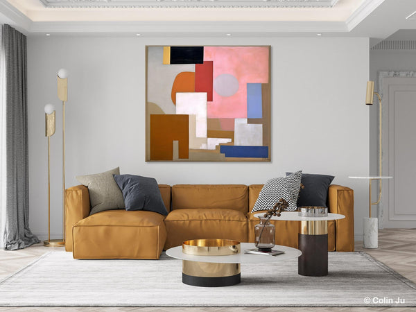 Extra Large Canvas Paintings for Living Room, Original Modern Abstract Artwork, Geometric Modern Canvas Art, Abstract Wall Art for Sale-artworkcanvas