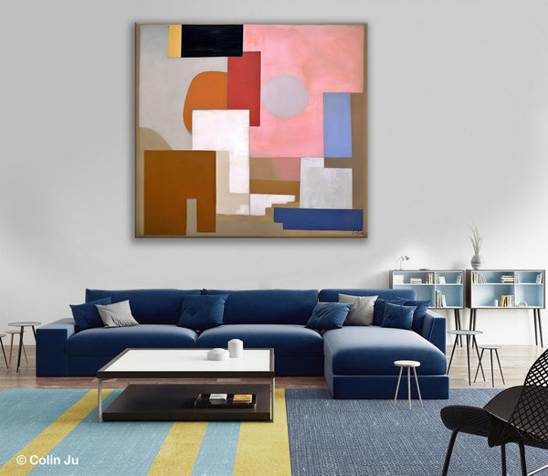 Extra Large Canvas Paintings for Living Room, Original Modern Abstract Artwork, Geometric Modern Canvas Art, Abstract Wall Art for Sale-artworkcanvas