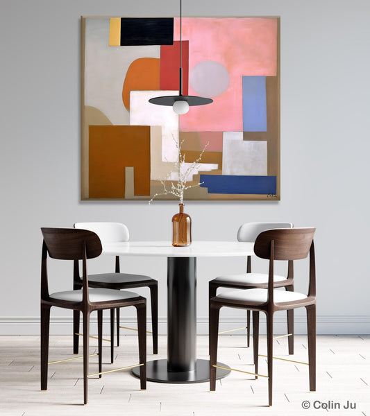 Extra Large Canvas Paintings for Living Room, Original Modern Abstract Artwork, Geometric Modern Canvas Art, Abstract Wall Art for Sale-artworkcanvas