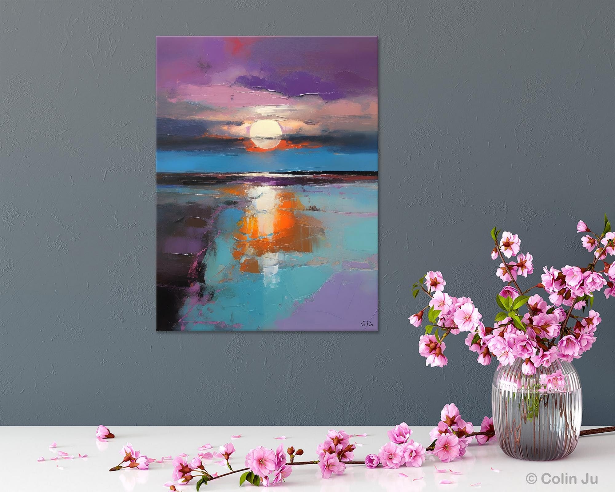 Original Landscape Painting on Canvas, Hand Painted Canvas Art, Abstract Landscape Artwork, Contemporary Wall Art Paintings, Huge Canvas Art-artworkcanvas