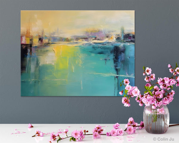 Original Canvas Artwork, Contemporary Acrylic Painting on Canvas, Large Painting for Dining Room, Simple Abstract Art, Wall Art Paintings-artworkcanvas