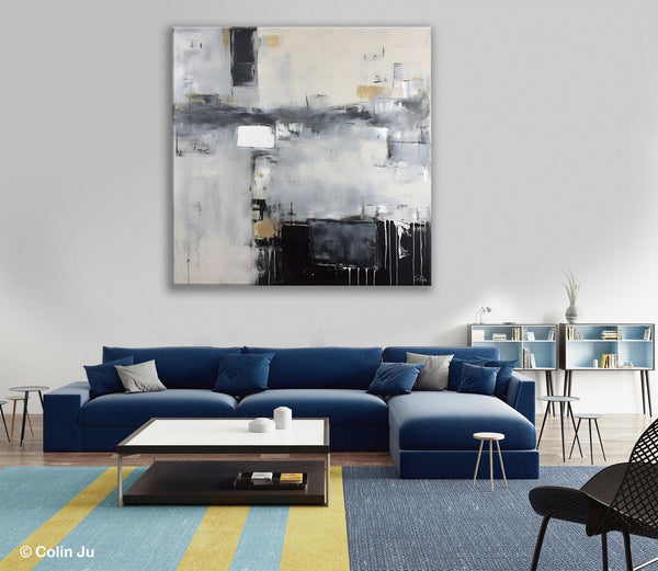 Abstract Canvas Art for Living Room, Original Modern Acrylic Art, Modern Canvas Paintings, Extra Large Abstract Paintings for Dining Room-artworkcanvas