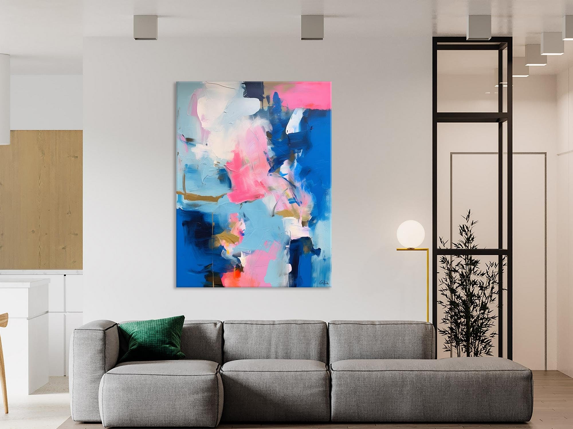 Large Abstract Painting for Bedroom, Oversized Canvas Wall Art Paintings, Original Modern Artwork, Contemporary Acrylic Painting on Canvas-artworkcanvas