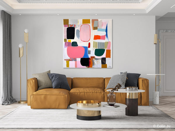 Geometric Modern Acrylic Art, Modern Original Abstract Art, Large Wall Art for Bedroom, Canvas Paintings for Sale, Contemporary Canvas Art-artworkcanvas