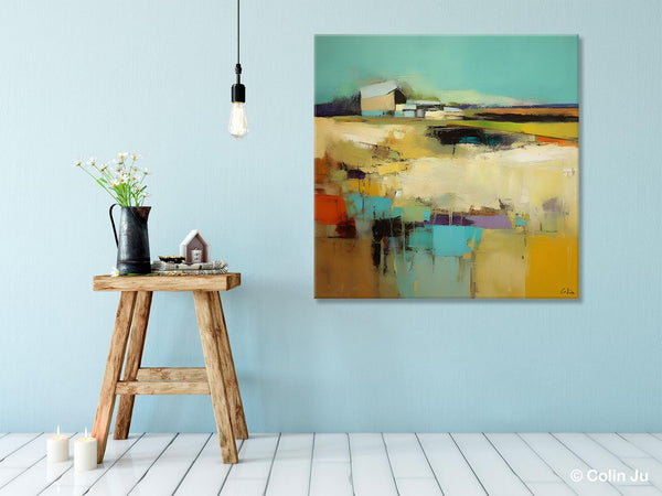 Large Landscape Canvas Paintings, Hand Painted Canvas Art, Landscape Acrylic Art, Original Abstract Art, Landscape Paintings for Living Room-artworkcanvas