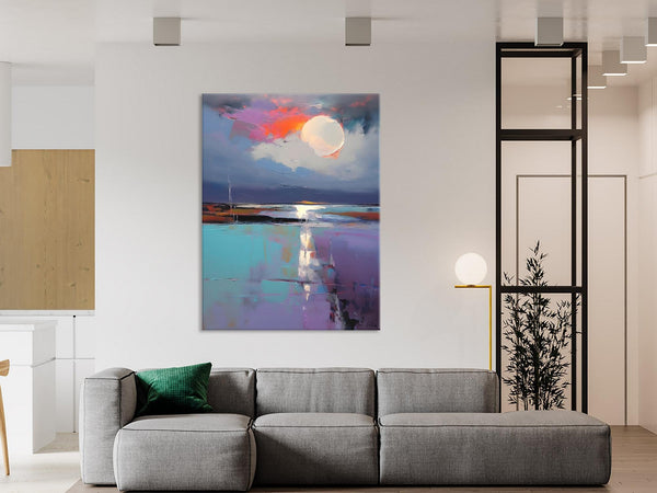 Abstract Landscape Painting for Bedroom, Oversized Canvas Wall Art Paintings, Original Modern Artwork, Contemporary Acrylic Art on Canvas-artworkcanvas