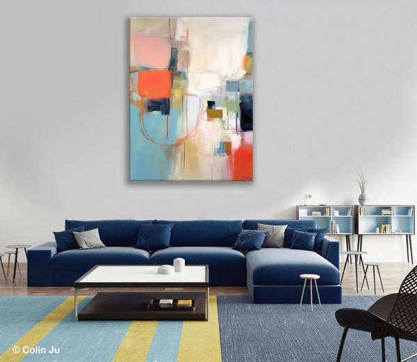 Large Wall Paintings for Bedroom, Original Abstract Art, Contemporary Abstract Paintings on Canvas, Oversized Abstract Wall Art Paintings-artworkcanvas