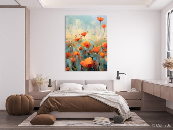 Flower Canvas Paintings, Flower Field Painting, Large Original Landscape Painting for Bedroom, Acrylic Paintings on Canvas, Hand Painted Art-artworkcanvas