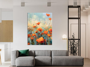 Flower Canvas Paintings, Flower Field Painting, Large Original Landscape Painting for Bedroom, Acrylic Paintings on Canvas, Hand Painted Art-artworkcanvas