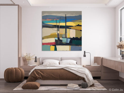 Landscape Canvas Art, Original Abstract Art, Hand Painted Canvas Art, Abstract Landscape Painting, Large Abstract Painting for Living Room-artworkcanvas