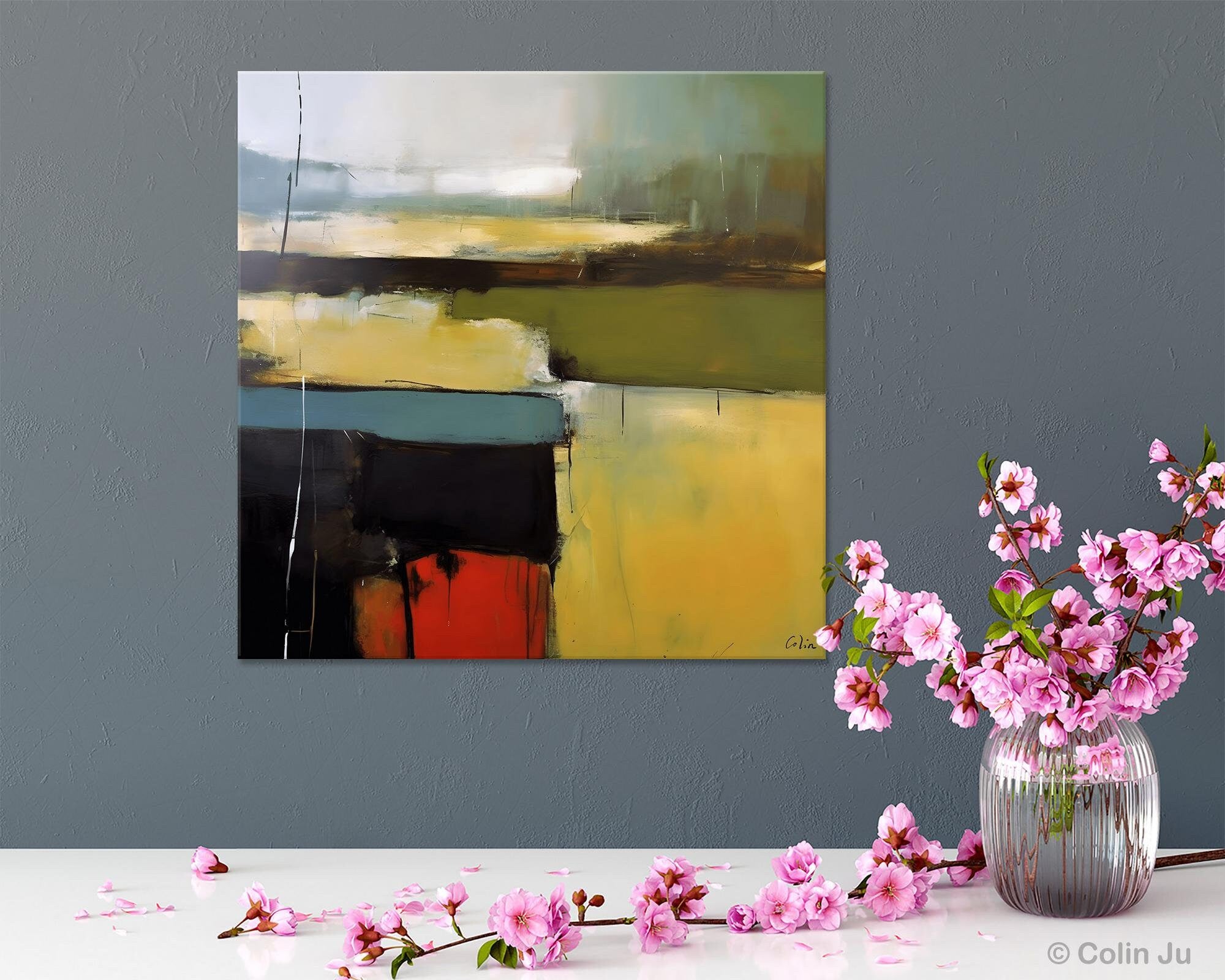 Large Abstract Painting for Bedroom, Original Modern Wall Art Paintings, Modern Acrylic Paintings, Huge Contemporary Canvas Paintings-artworkcanvas