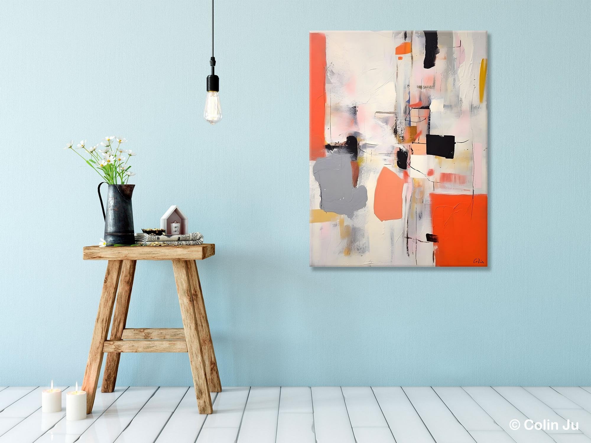 Acrylic Painting on Canvas, Contemporary Painting, Canvas Paintings for Dining Room, Extra Large Modern Wall Art, Original Abstract Painting-artworkcanvas