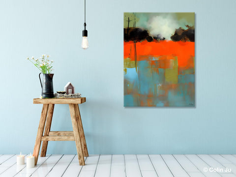 Landscape Canvas Art, Simple Modern Wall Art, Contemporary Acrylic Paintings, Original Abstract Paintings, Large Canvas Painting for Bedroom-artworkcanvas