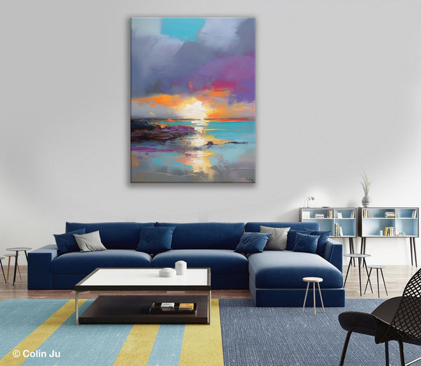 Landscape Paintings for Living Room, Extra Large Modern Wall Art Paintings, Acrylic Painting on Canvas, Original Landscape Abstract Painting-artworkcanvas