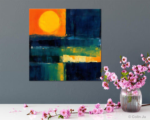 Large Abstract Painting for Dining Room, Modern Acrylic Artwork, Simple Canvas Paintings, Contemporary Canvas Art, Original Modern Wall Art-artworkcanvas