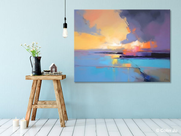 Extra Large Modern Wall Art Paintings, Acrylic Painting on Canvas, Landscape Paintings for Living Room, Original Landscape Abstract Painting-artworkcanvas