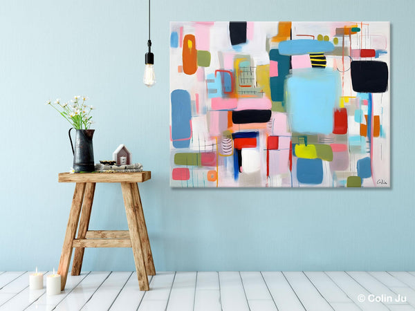 Original Abstract Art, Hand Painted Canvas Art, Modern Wall Art Ideas for Dining Room, Large Canvas Paintings, Contemporary Acrylic Painting-artworkcanvas