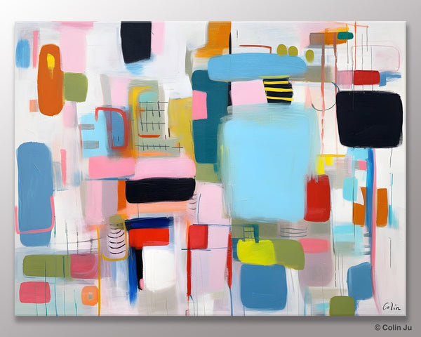 Original Abstract Art, Hand Painted Canvas Art, Modern Wall Art Ideas for Dining Room, Large Canvas Paintings, Contemporary Acrylic Painting-artworkcanvas