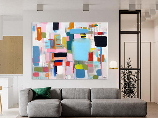 Original Abstract Art, Hand Painted Canvas Art, Modern Wall Art Ideas for Dining Room, Large Canvas Paintings, Contemporary Acrylic Painting-artworkcanvas