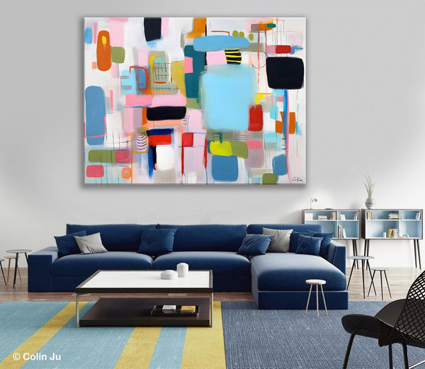 Original Abstract Art, Hand Painted Canvas Art, Modern Wall Art Ideas for Dining Room, Large Canvas Paintings, Contemporary Acrylic Painting-artworkcanvas