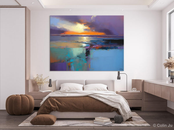Landscape Canvas Paintings for Living Room, Original Landscape Paintings, Extra Large Modern Wall Art Paintings, Acrylic Painting on Canvas-artworkcanvas