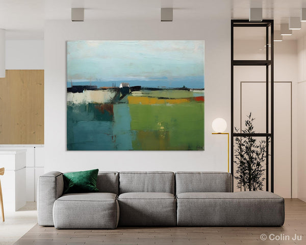 Abstract Landscape Painting for Living Room, Heavy Texture Painting, Hand Painted Canvas Art, Original Abstract Art, Acrylic Art on Canvas-artworkcanvas