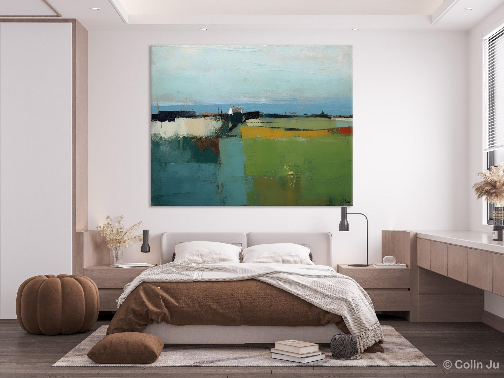 Abstract Landscape Painting for Living Room, Heavy Texture Painting, Hand Painted Canvas Art, Original Abstract Art, Acrylic Art on Canvas-artworkcanvas