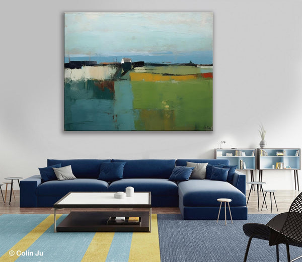 Abstract Landscape Painting for Living Room, Heavy Texture Painting, Hand Painted Canvas Art, Original Abstract Art, Acrylic Art on Canvas-artworkcanvas