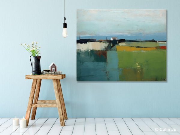 Abstract Landscape Painting for Living Room, Heavy Texture Painting, Hand Painted Canvas Art, Original Abstract Art, Acrylic Art on Canvas-artworkcanvas