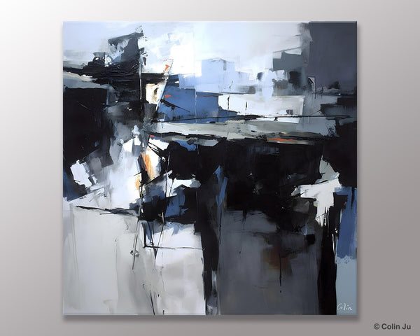Original Modern Wall Art on Canvas, Black Contemporary Canvas Art, Modern Acrylic Artwork for Sale, Large Abstract Painting for Bedroom-artworkcanvas