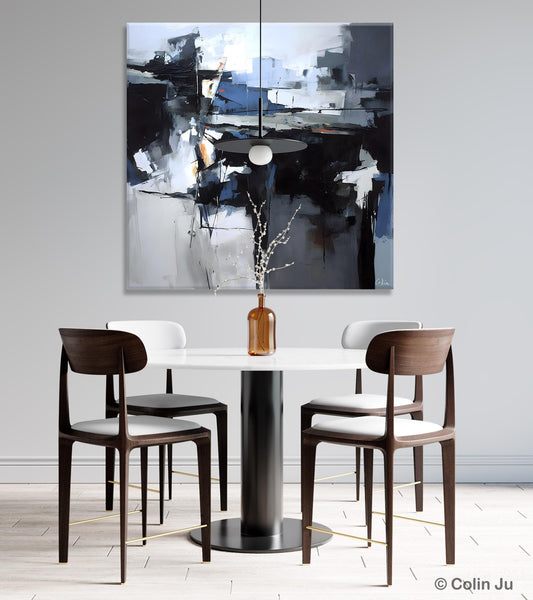Original Modern Wall Art on Canvas, Black Contemporary Canvas Art, Modern Acrylic Artwork for Sale, Large Abstract Painting for Bedroom-artworkcanvas