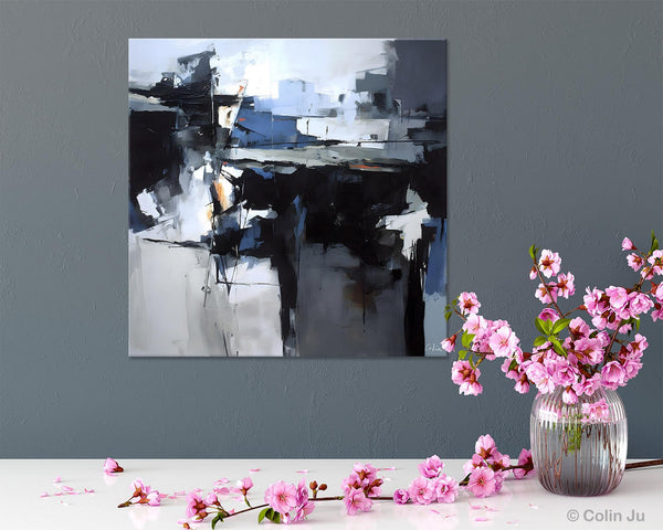 Original Modern Wall Art on Canvas, Black Contemporary Canvas Art, Modern Acrylic Artwork for Sale, Large Abstract Painting for Bedroom-artworkcanvas