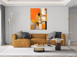 Large Paintings for Bedroom, Yellow Abstract Art Paintings, Large Contemporary Wall Art, Hand Painted Canvas Art, Original Modern Painting-artworkcanvas