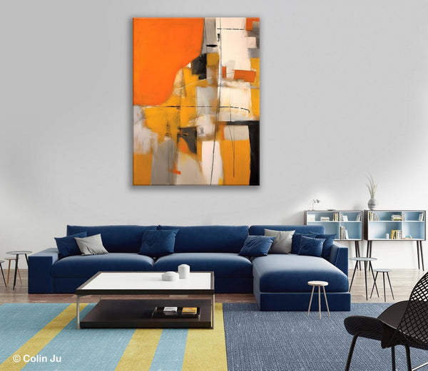 Large Paintings for Bedroom, Yellow Abstract Art Paintings, Large Contemporary Wall Art, Hand Painted Canvas Art, Original Modern Painting-artworkcanvas