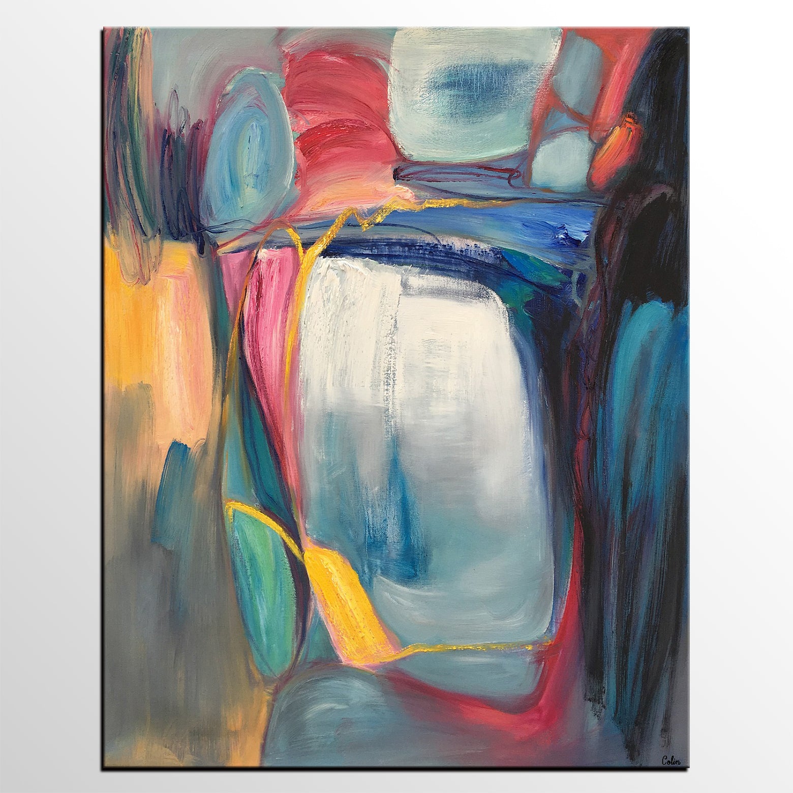 Contemporary Art, Original Wall Art, Abstract Landscape Art, Large Art, Abstract Painting-artworkcanvas