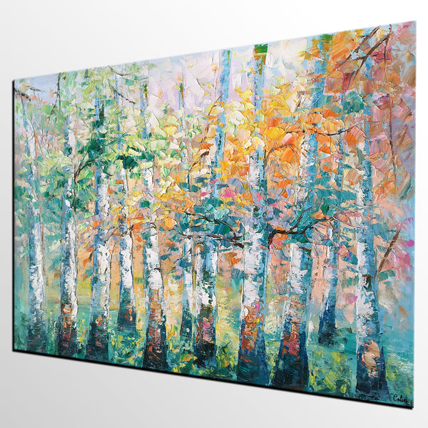 Forest Tree Painting, Abstract Art, Bedroom Wall Art, Art Painting, Original Painting, Contemporary Art, Abstract Wall Art-artworkcanvas