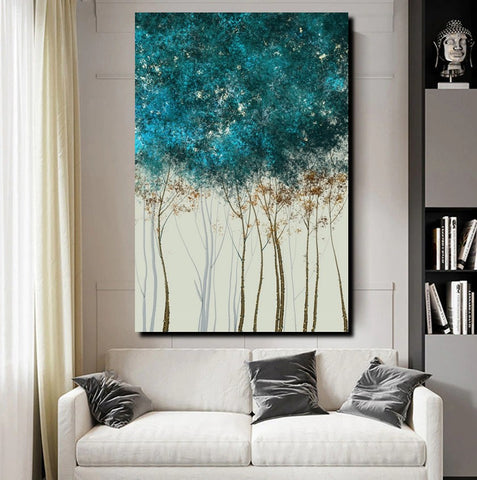 Tree Paintings, Simple Modern Art, Dining Room Wall Art Ideas, Buy Canvas Art Online, Simple Abstract Art, Large Acrylic Painting on Canvas-artworkcanvas